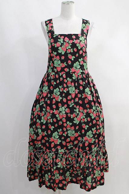 ジェーン マープル Jane Marple / Strawberry garden Strap dress H-23-08-24-2012h-1-OP-JM-L-KB-ZT153