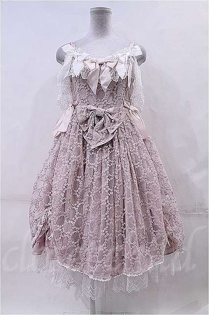 BABY,THE STARS SHINE BRIGHT / はるちゃんの願いを紡ぐFlower embroideryジャンパースカート(ピンク) I-23-01-24-033i-1-OP-BA-L-HD-ZI-R