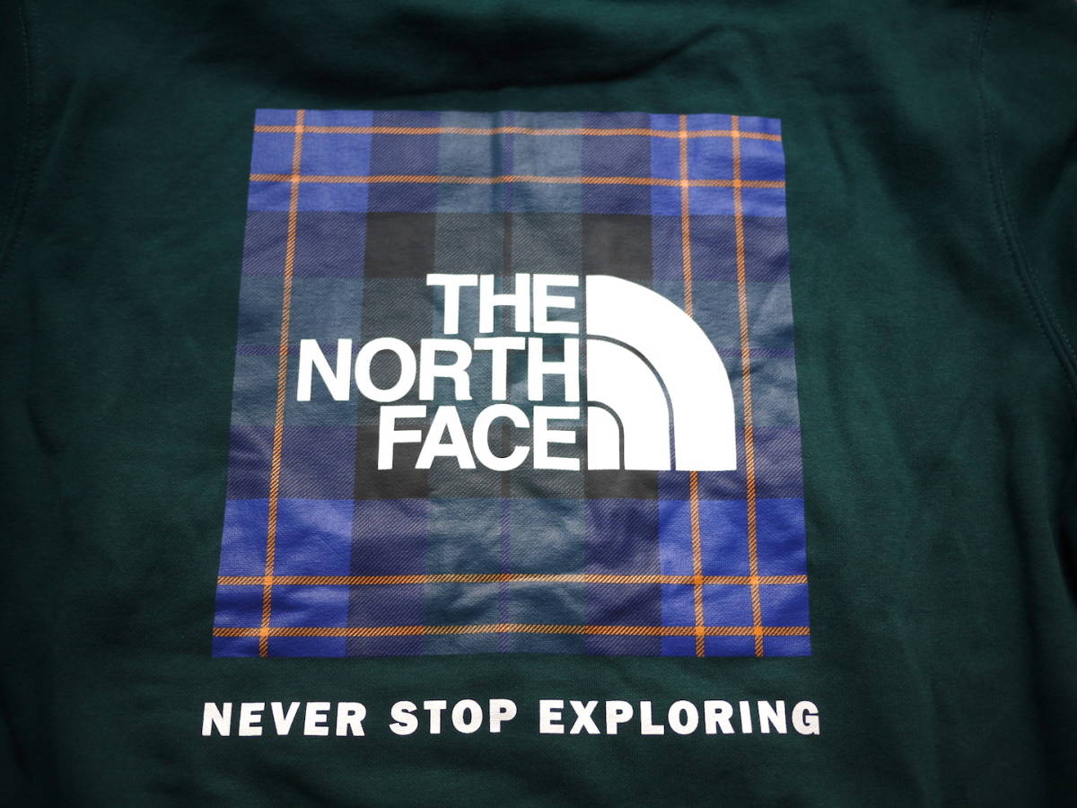 US購入 新品 XXL/ノースフェイス グラフィック バックプリント スウェット パーカー 裏起毛 THE NORTH FACE BOX NSE HOODIE グリーン_画像3