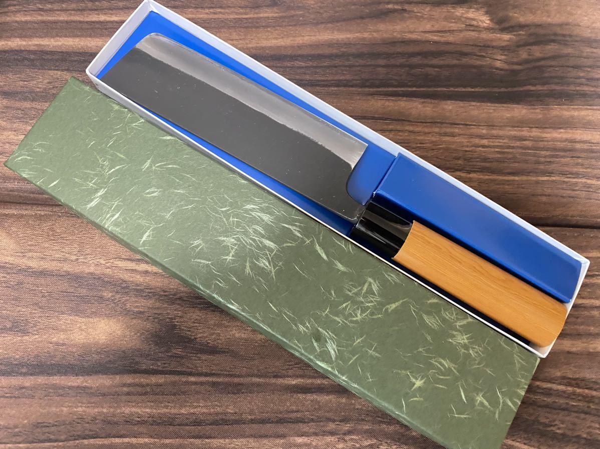 希少品飯塚重房黒打菜切包丁6寸未使用品shigefusa kurouchi nakiri