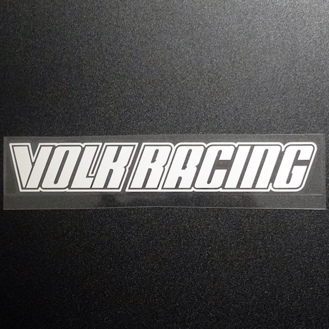 新品 未使用 VOLK RACING ボルクレーシング カッティングステッカー1枚シルバー 縦32mm×横202mm |ロゴ|デカール|切り文字|送料無料|sti-52_画像1