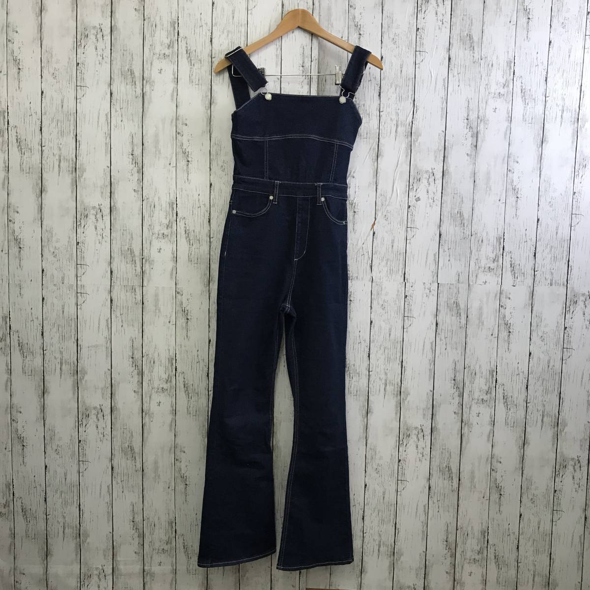 EMODA　エモダ　フレアデニムサロペット　Sサイズ　インディゴブルー　S12-404　USED