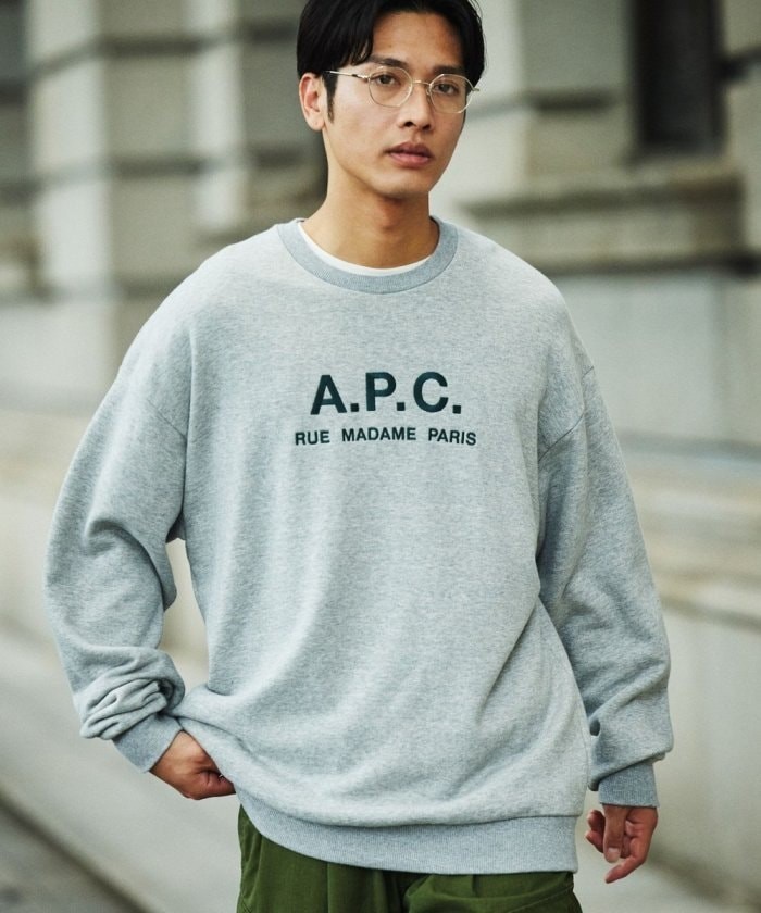 世界的に A.P.C 別注 国内正規品 スウェット Lサイズ グレー メンズ