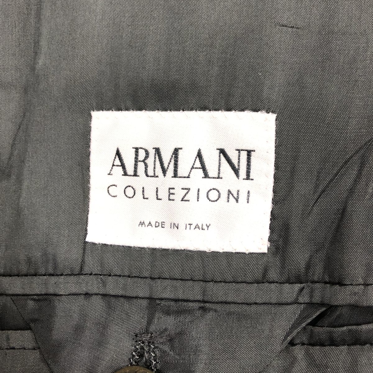 O1168-F-N◆ イタリア製 ◆ ARMANI COLLEZIONI アルマーニコレツォーニ テーラードジャケット シングル 背抜き ◆ 黒 古着 メンズ 通年_画像8