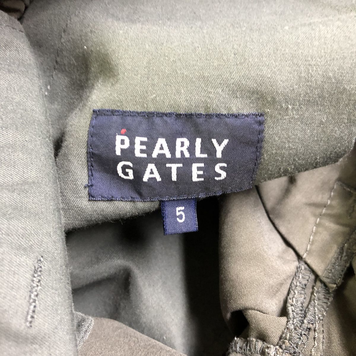 O1679-F◆ PEARLY GATES パーリーゲイツ カーゴパンツ ジッパーフライ ◆ size5 コットン ポリエステル グレー 古着 メンズ ゴルフ_画像7