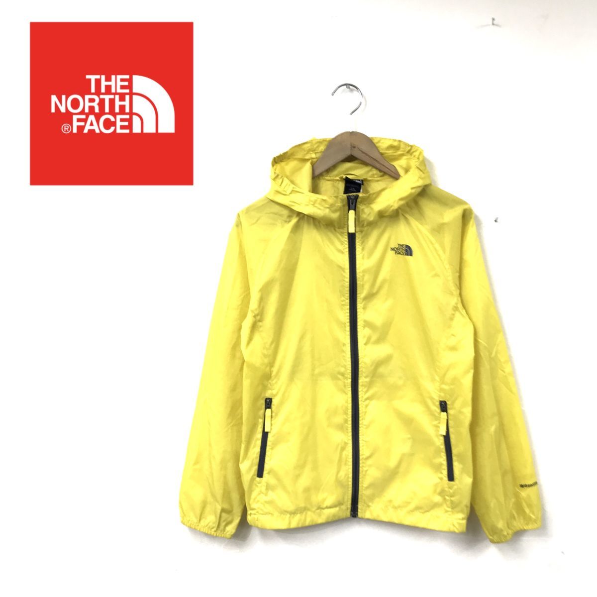 O1840-M◆キッズ◆THE NORTH FACE ノースフェイス ナイロンジャケット パーカー ◆sizeL 子供用 アウトドア 古着 イエロー_画像1