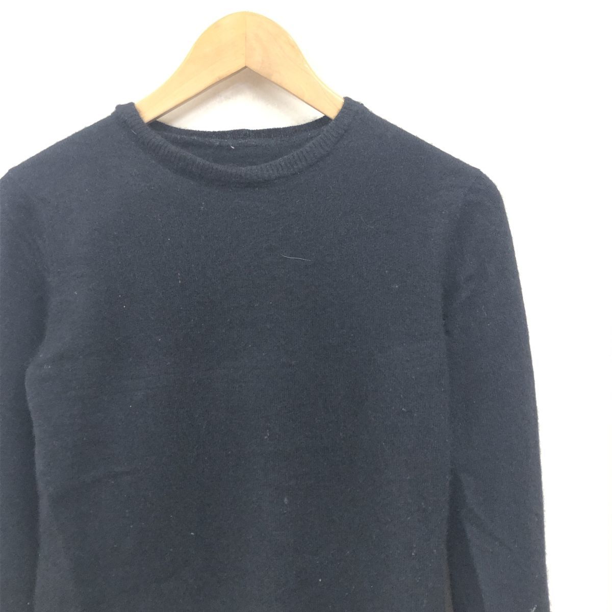 O1550-F◆ OZAWA cashmere オザワカシミヤ ニット セーター トップス ◆ sizeM カシミヤ100 ブラック 黒 単色 古着 ユニセックス 秋冬_画像3