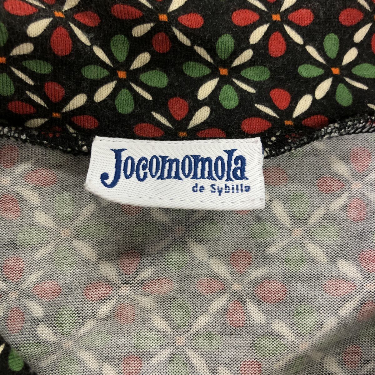 O1322-K◆良品 日本製 Jocomomola ホコモモラ 長袖花柄カットソーシャツ◆size40 ブラック 薄手 柔らかく着心地抜群 カジュアル レトロ感_画像7