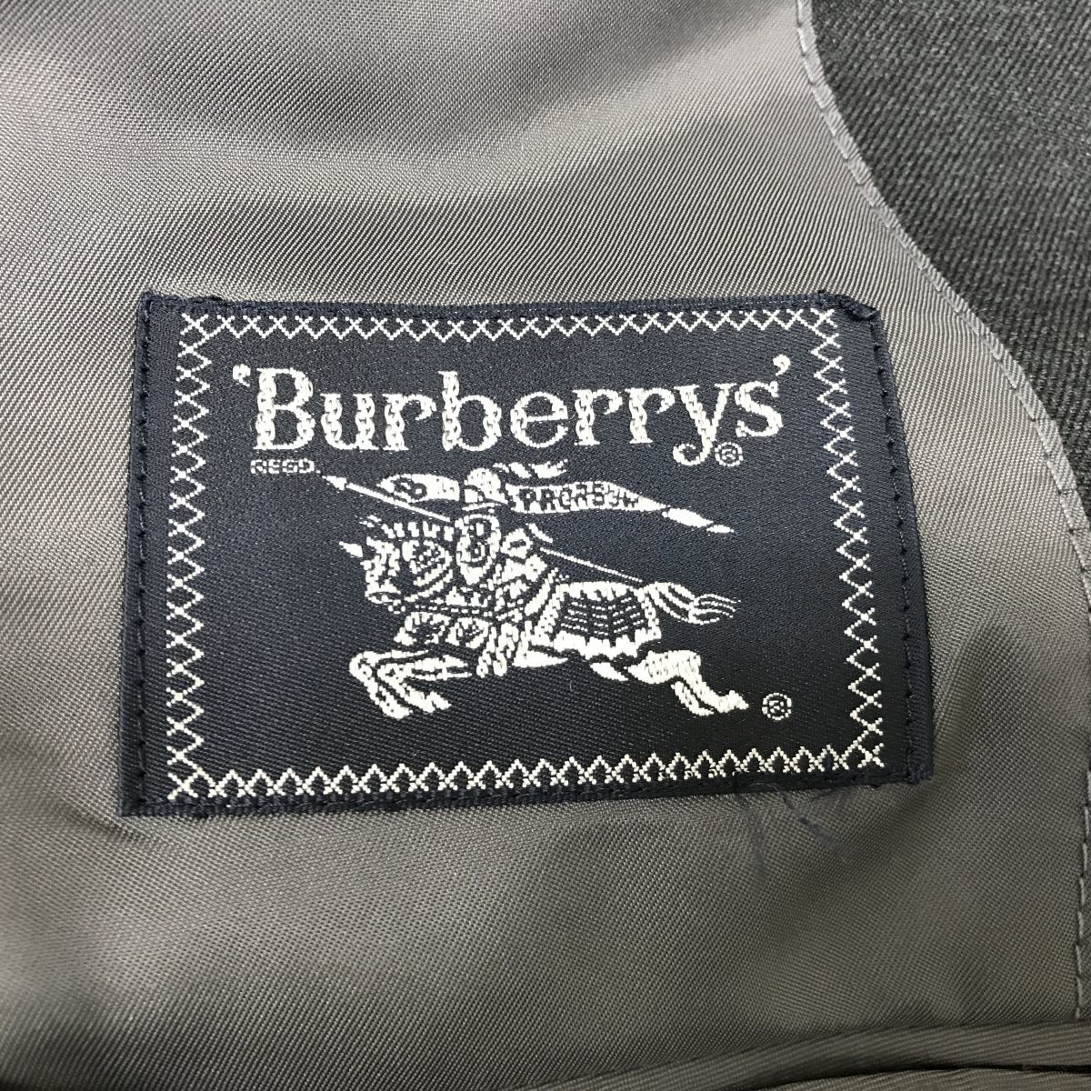 O2044-N◆old◆ Burberrys バーバリーズ テーラードジャケット シングル 2B 背抜き トップス ◆ size175AB6 チャコール ウール メンズ_画像8