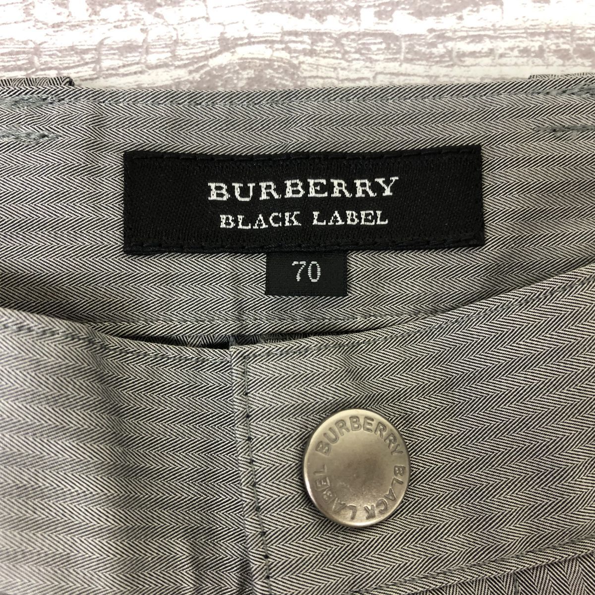 O1926-W◆BURBERRY BLACK LABEL バーバリー ブラックレーベル パンツ ストレート 薄手 カジュアル ストライプ◆size:70 グレー系 綿 他_画像7