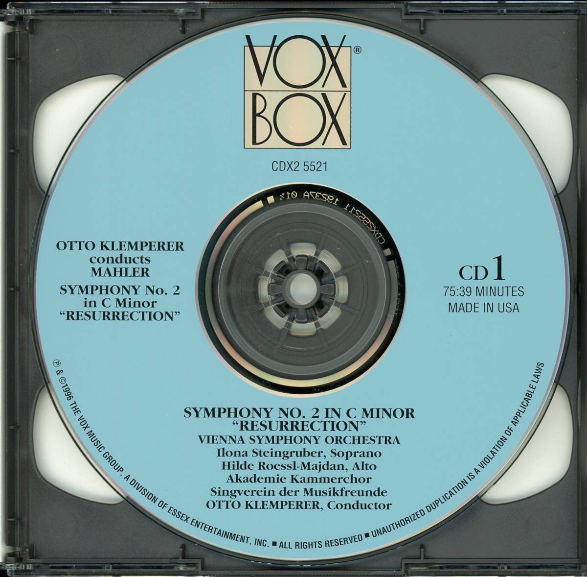 USA盤2CD クレンペラー マーラー 2番 大地の歌_画像3