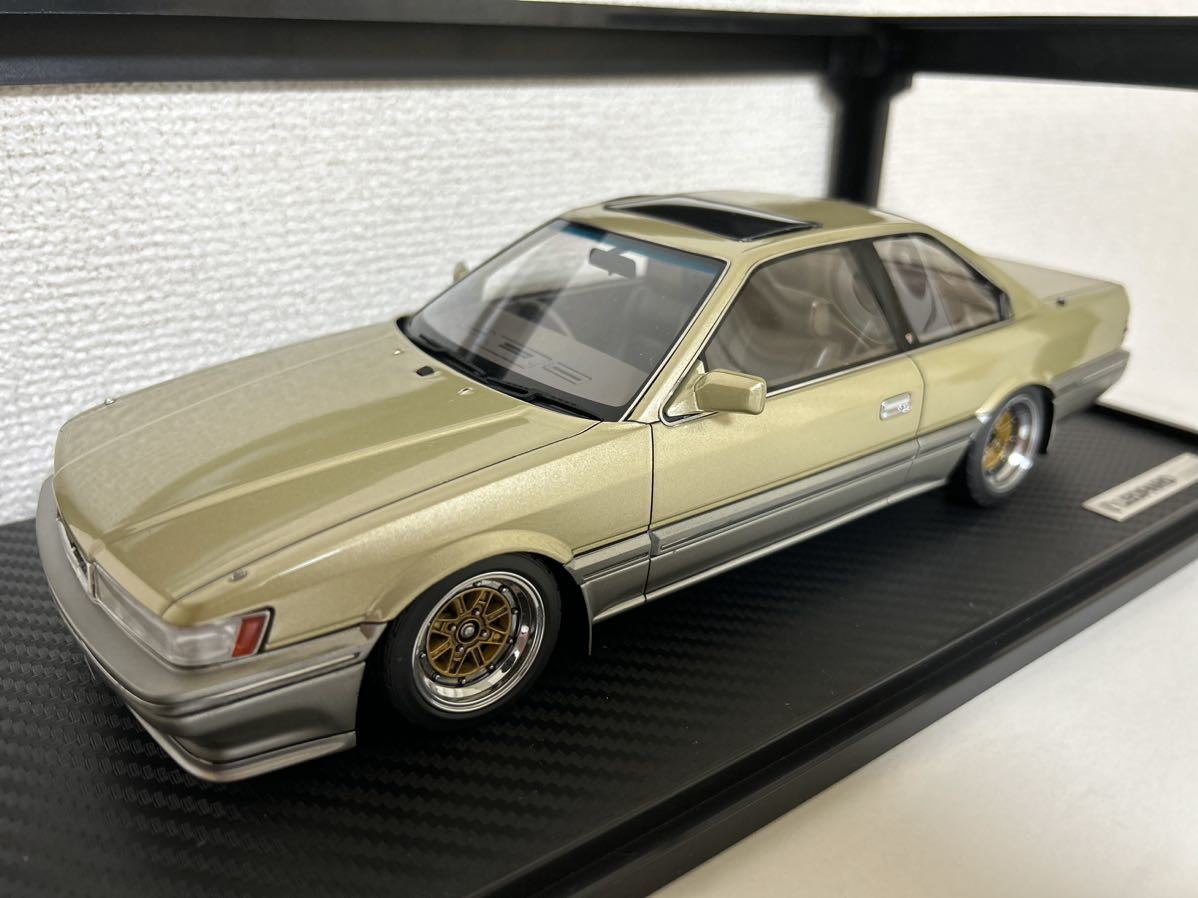 1円～【超美品】1/18 イグニッションモデル ignition model 日産 レパード 3.0 アルティマ F31 ゴールド カスタム 15インチ ローダウン