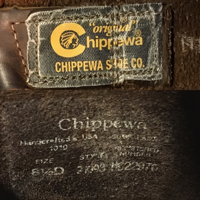 F832 メンズブーツ CHIPPEWA VINTAGE WELLINGTON BOOT チペワ ヴィンテージ ウェリントン ロング アメカジ 黒タグ ペコス 91093/ 26.5cm_画像8