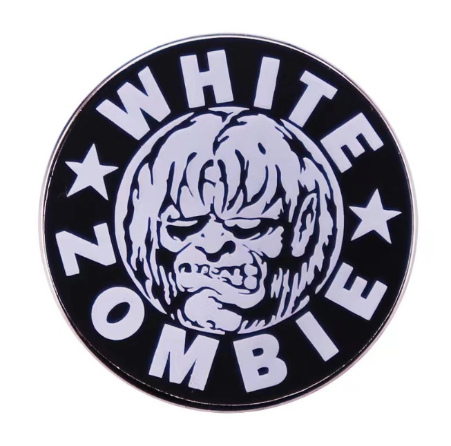 新品　バンド　ホワイト・ゾンビ　White Zombie　ピンブローチ　ピンバッジ　ピンズ　アメリカ　ヘヴィメタルバンド_画像1