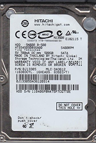 Hitachi ハードドライブ SATA 9.5mm 500GB 2.5インチ 5400RPM HTS545050B9SA00　(shin