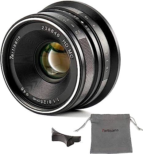 7artisans 25mm F1.8 マニュアルフォーカスレンズ カメラ for Sony A7 A7II A7R A7RII A7S　(shin