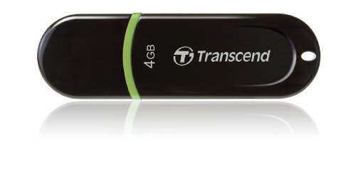 Transcend USBメモリ 4GB USB 2.0 キャップ式 ブラック (無期限保証) TS4GJF300　(shin