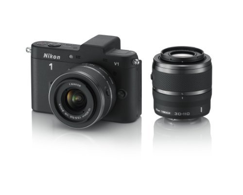 Nikon ミラーレス一眼カメラ Nikon 1 (ニコンワン) V1 (ブイワン) ダブルズームキット ブラック N1 V1WZ BK　(shin