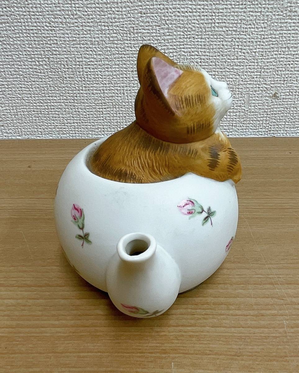 加藤工芸 陶器製 猫 オルゴール 3点セット 】レトロ/ティーカップ/仔猫