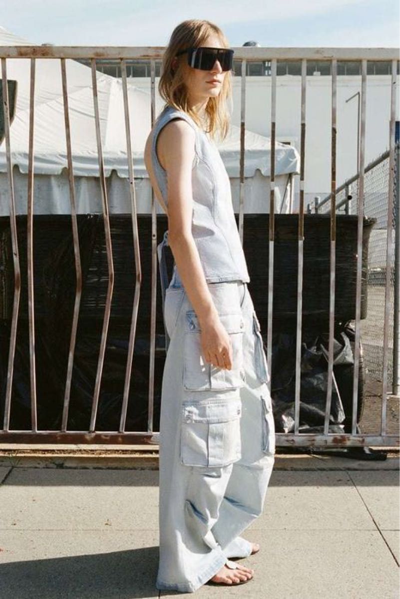 ZW MID-RISE CARGO デニムパンツ ZARA