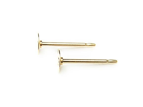 14KGF ポストピアス 平皿 4mm[1ペア販売] / 14K-320PST_画像1