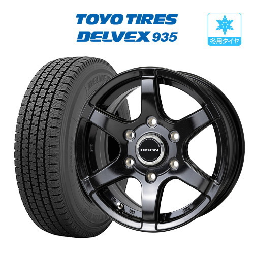 【2022年製】 スタッドレス 4本セット ホットスタッフ バイソン BN-04 TOYO デルベックス 935 195/80R15 ハイエース_画像1