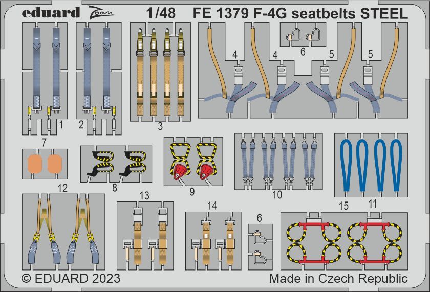 エデュアルド ズーム1/48 FE1379 F-4G Phantom seatbelts for Meng Model kits_画像1