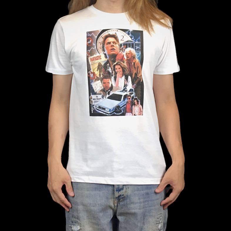 新品 バックトゥザフューチャー マーティ ドク デロリアン 映画ポスター Tシャツ S M L XL ビッグ オーバー サイズ XXL~5XL ロンT パーカー_画像2