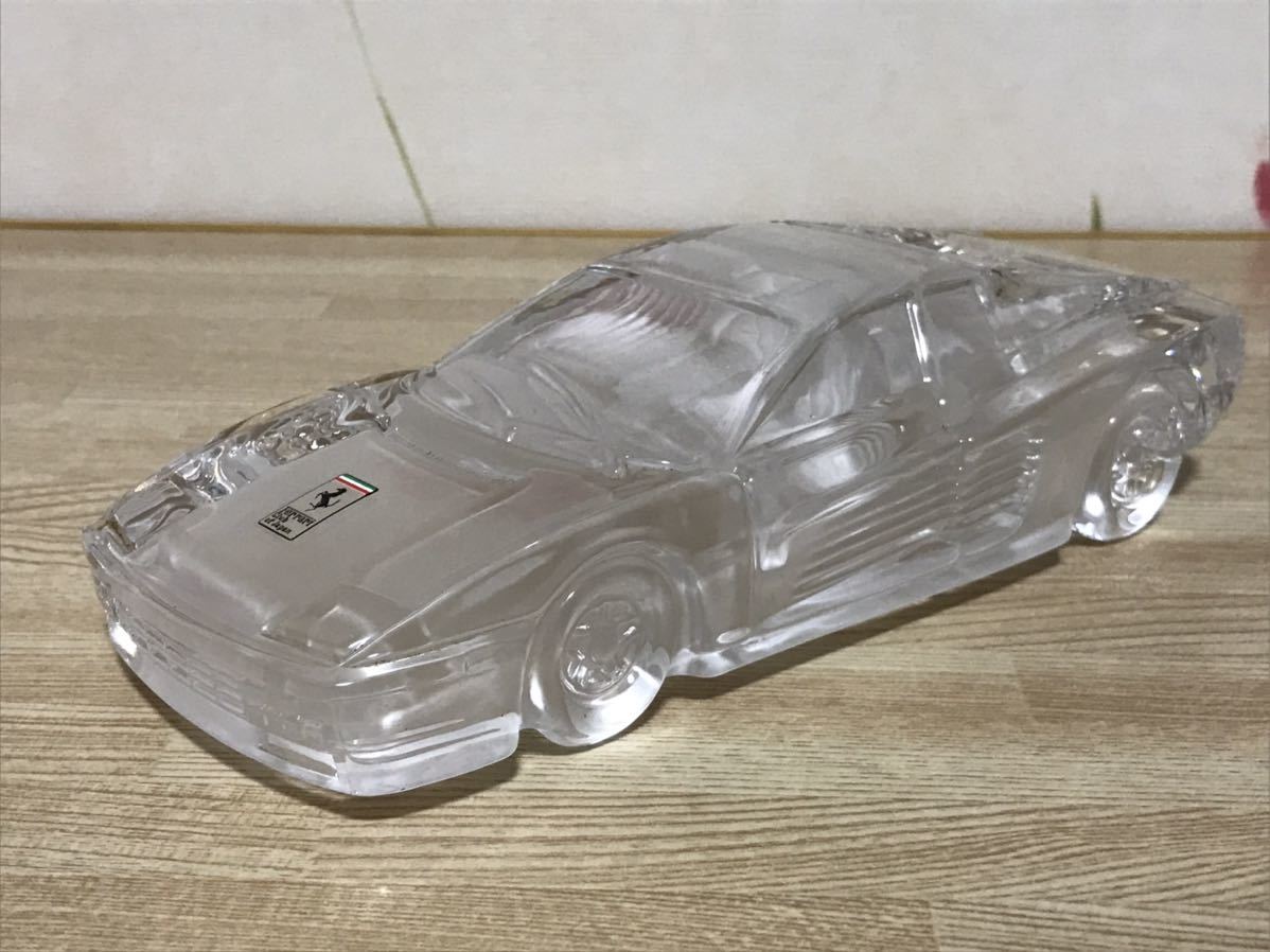 送料無料　当時物　1/24位　フェラーリ テスタロッサ　ガラス　陶器製　ミニカー　インテリア 置物　FERRARI TESTAROSSA GRASS_画像3