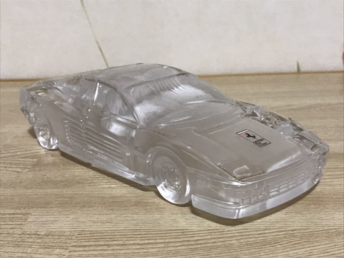 送料無料　当時物　1/24位　フェラーリ テスタロッサ　ガラス　陶器製　ミニカー　インテリア 置物　FERRARI TESTAROSSA GRASS