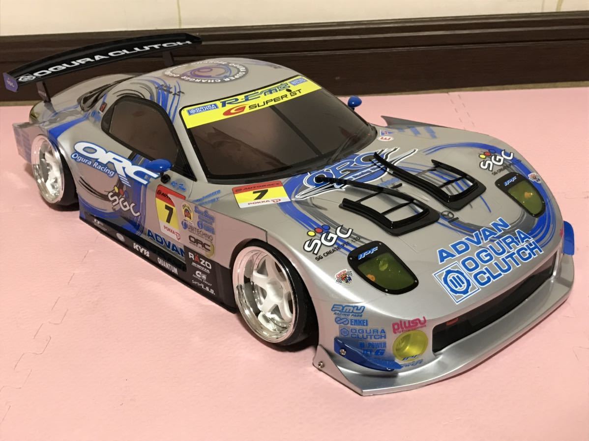 送料無料　1/10 タミヤ　マツダ RX-7 ORC 雨宮 SGC-7 レーシングカー　ラジコンボディ　TAMIYA MAZDA AMEMIYA RACING CAR