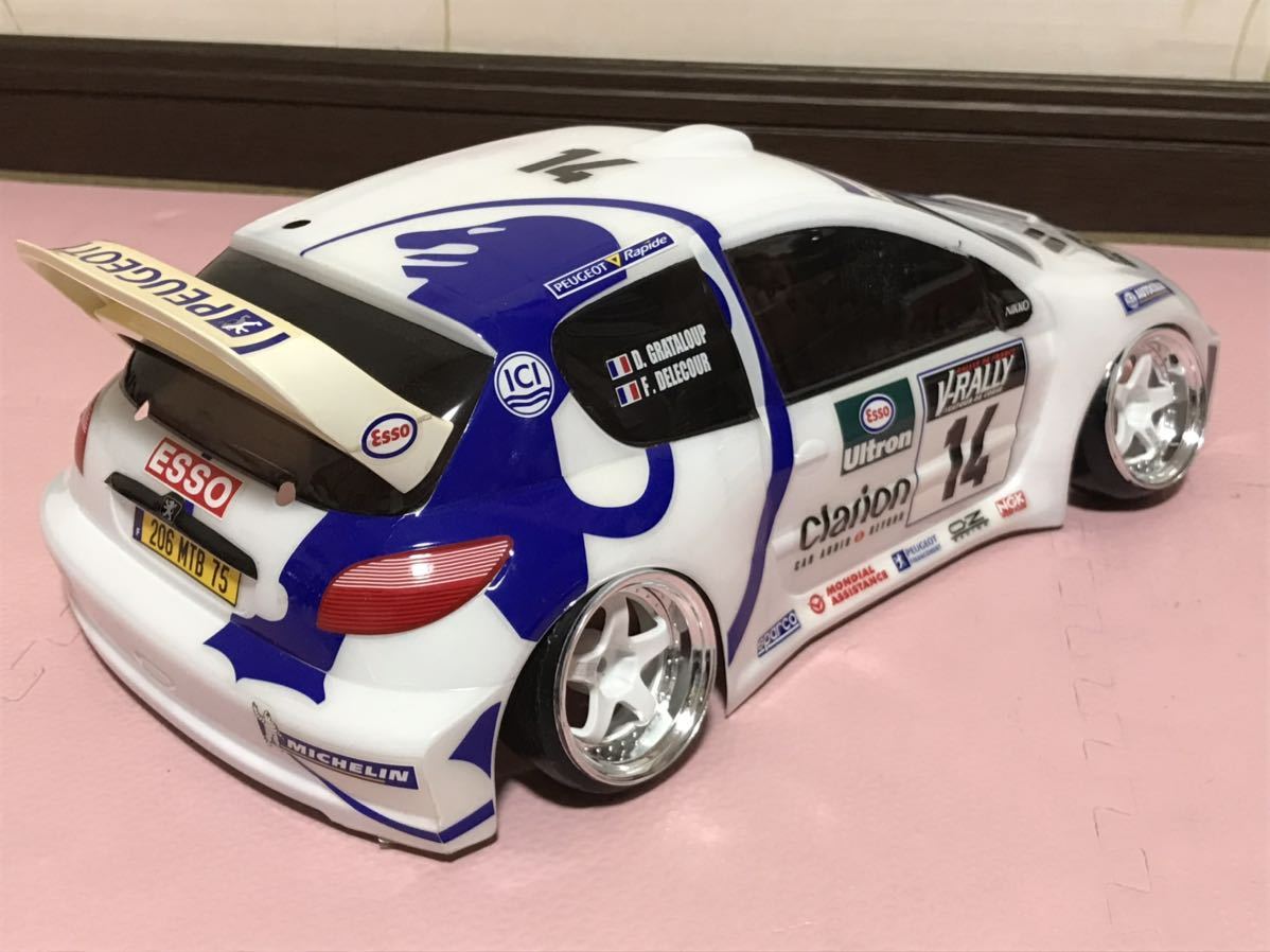 送料無料　当時物　未走行　1/10 プジョー 206 ラリーカー ラジコンボディ　タミヤ TAMIYA PEUGEOT RALLY CAR_画像6