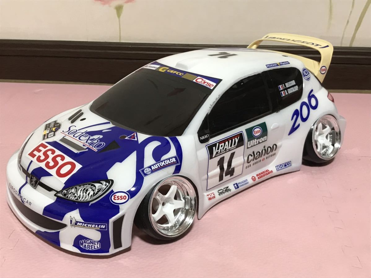 送料無料　当時物　未走行　1/10 プジョー 206 ラリーカー ラジコンボディ　タミヤ TAMIYA PEUGEOT RALLY CAR_画像3