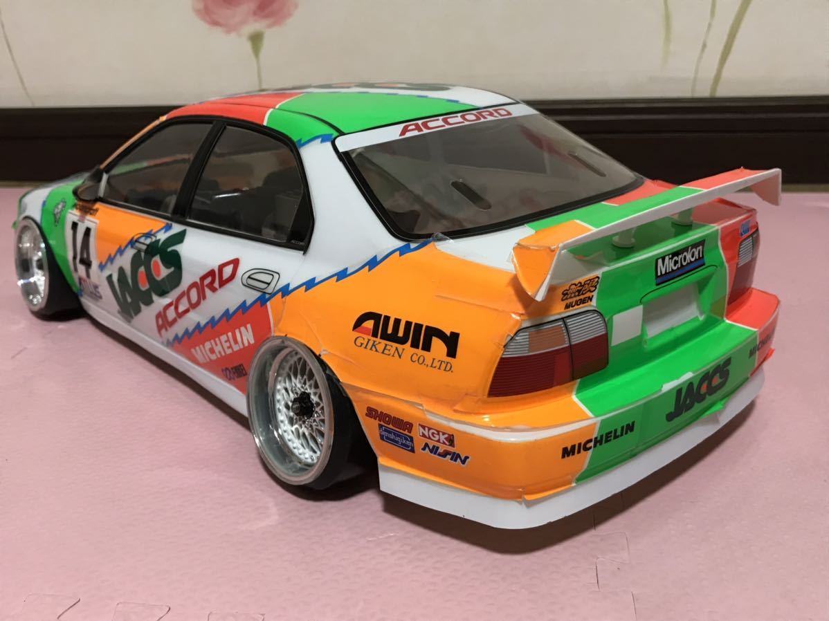 送料無料　当時物 未走行 1/10 ホンダ アコード ジャックス レーシングカー ラジコンボディ タミヤ TAMIYA HONDA ACCORD JACCS RACING CAR