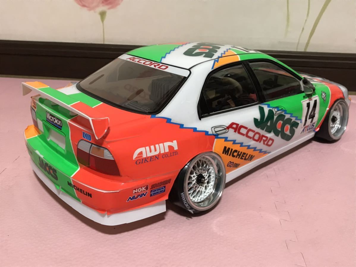 送料無料　当時物 未走行 1/10 ホンダ アコード ジャックス レーシングカー ラジコンボディ タミヤ TAMIYA HONDA ACCORD JACCS RACING CAR