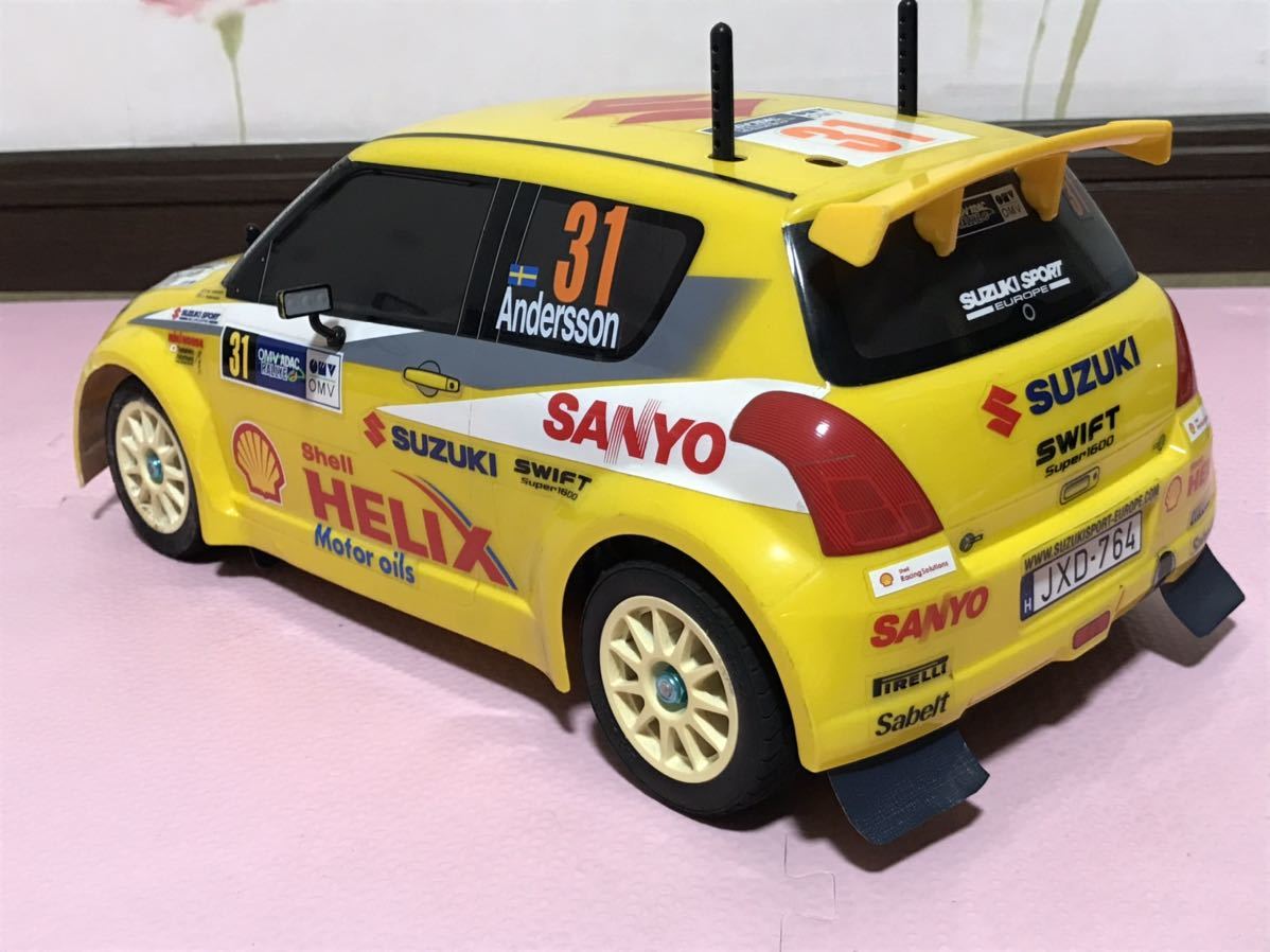 タミヤ　Mシャーシ用　泥除け付き　スズキ スイフト　ラリーカー　ラジコンボディ　TAMIYA SUZUKI SWIFT RALLY CAR_画像4