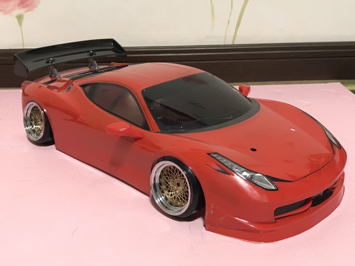 送料無料　1/10 タミヤ　フェラーリ 458 GTウィング、LED付き　ラジコンボディ　TAMIYA FERRARI_画像5