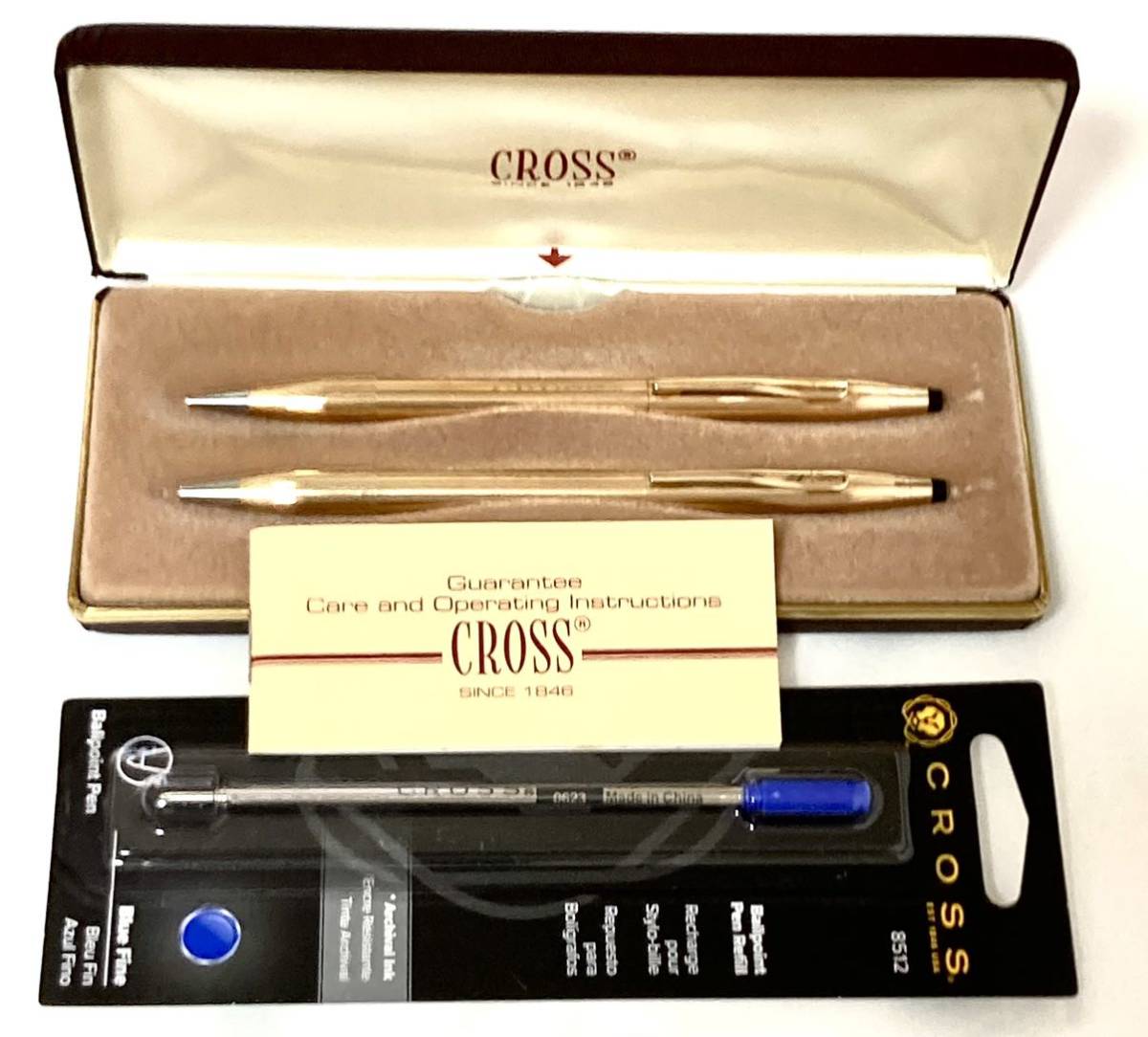 CROSS 14KT 1/20 金張 ボールペン未使用品 説明書、ケース付き-