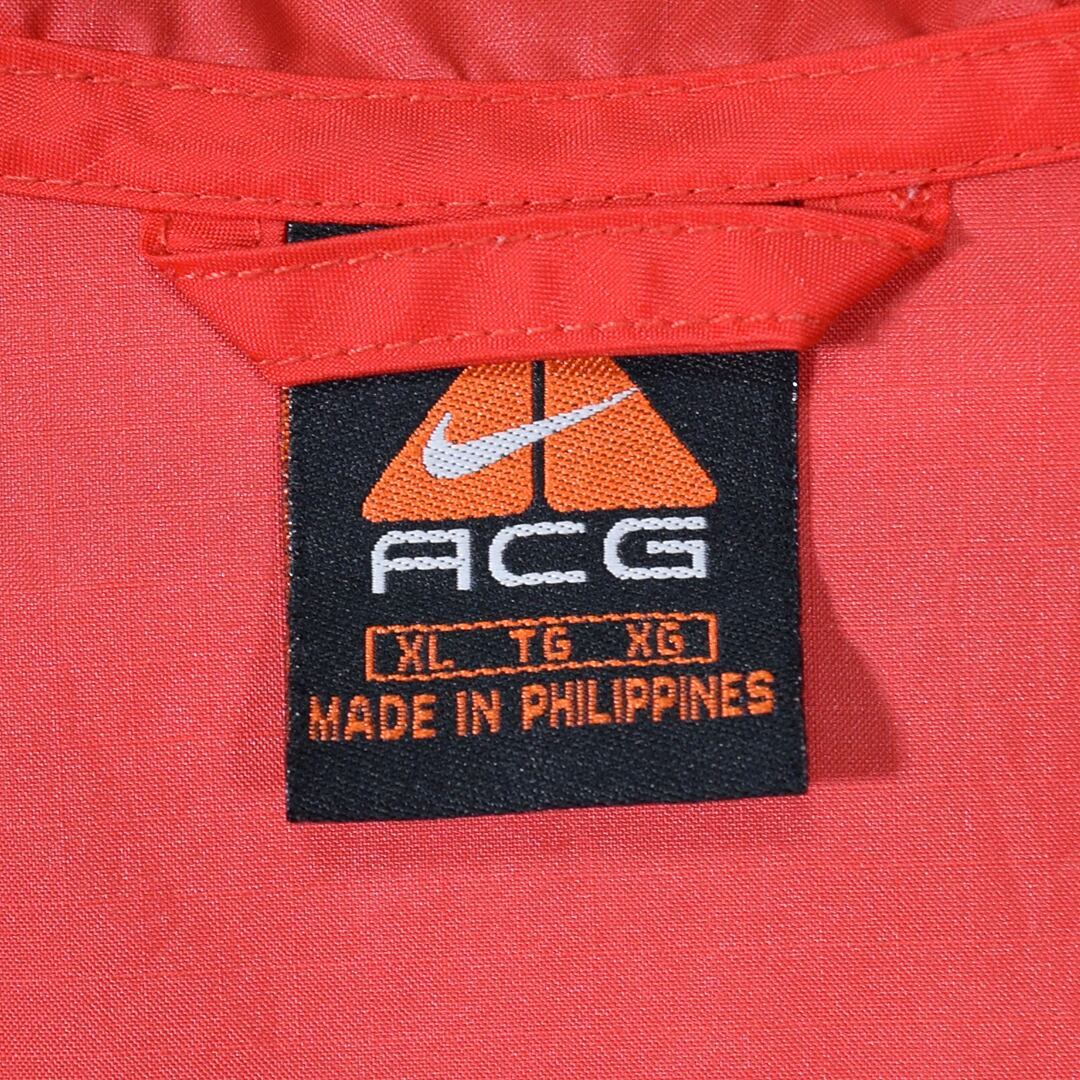 【送料無料】90s 00s ナイキ ACG アノラック フード ナイロンジャケット プルオーバー 赤 NIKE サイズXL 古着 アメカジ @CK0148_画像9