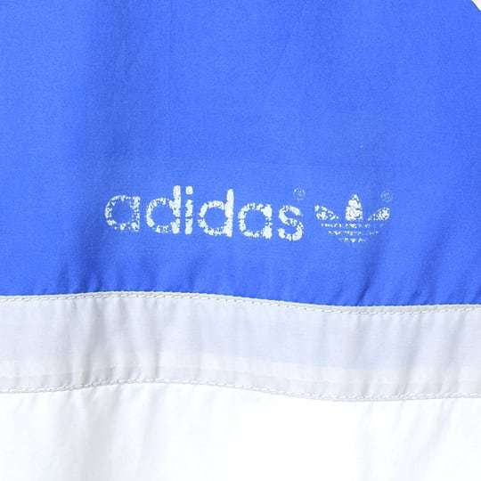 【送料無料】80s アディダス CBC SPORTS別注 ヴィンテージ ナイロンジャケット 青白灰 トラックジャケット adidas サイズM 古着 @CK0143_画像6