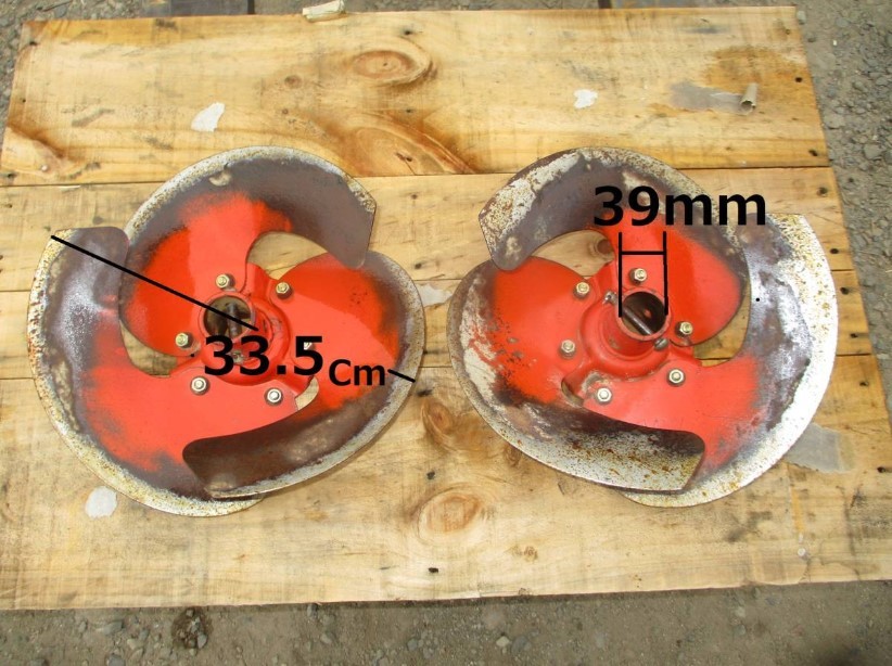 松本市発　羽ロータリー 3セット6個　画像①、②、③　ロータリーの刃　耕運機用　中古　サイズは画像で確認　( マルチ　マルチャー )_①