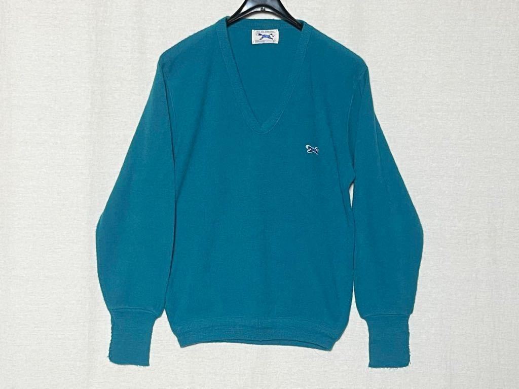 【80s JC Penney】JCペニー Vネック セーター フォックス ビンテージ サイズS アクリル The Fox Sweater