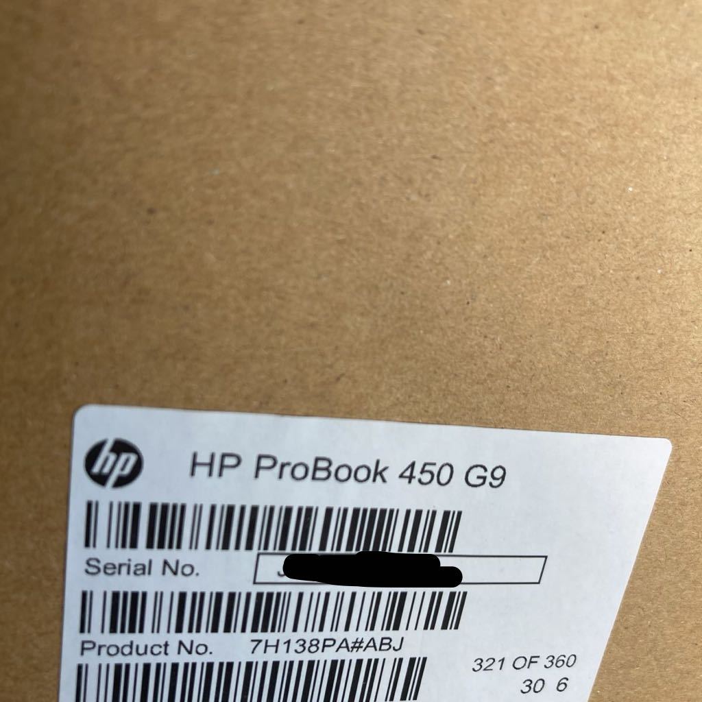 新品　未開封 HP ProBook 450 G9 ノートパソコン 7H138PA#ABJ i5 SSD_画像4