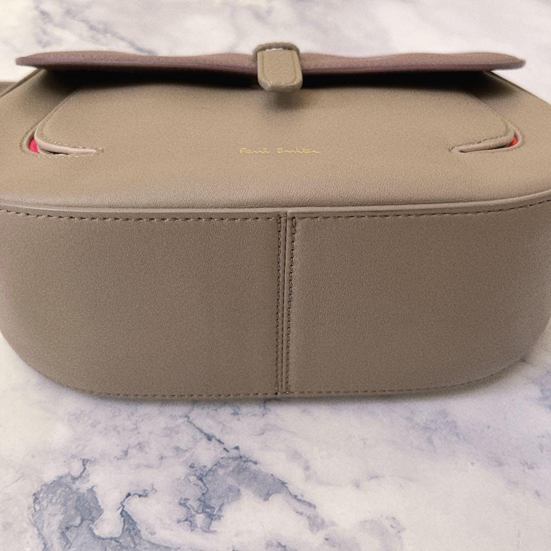 送料無料 極美品 Paul Smith ポールスミス インセットSTP ショルダーバッグ ポシェット グレー パープル バイカラー