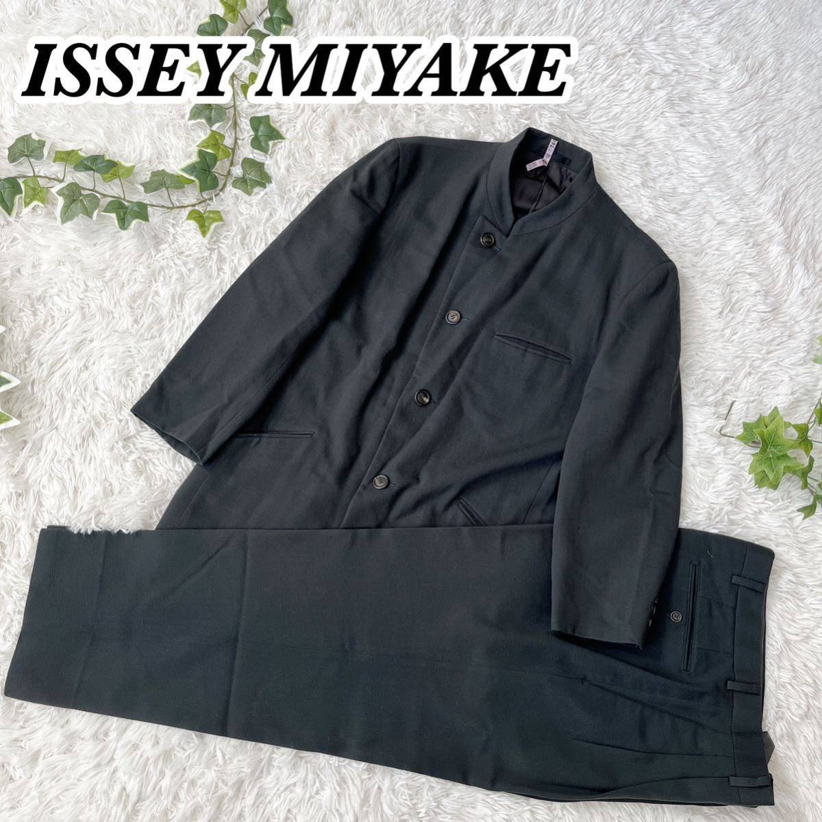 ISSEY MIYAKE MENイッセイミヤケ リネン セットアップ マオカラー-