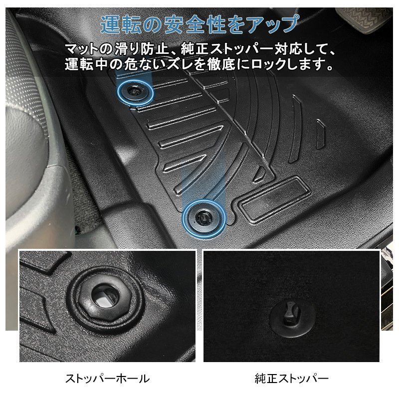 【3Dフロアマット/車種専用設計】★ランドクルーザープラド TRJ150W 7人乗り (H25/9～) ★1台分/3Dでフロアにフィット (HN07T2615)の画像8