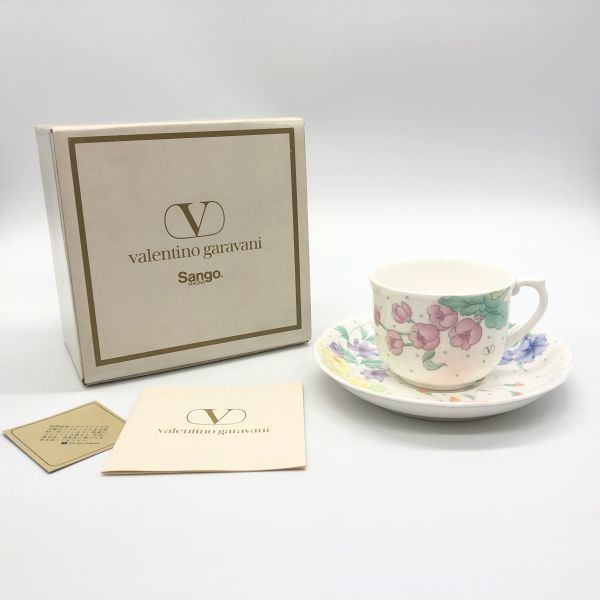 【20665】VALENTINO GARAVANI ヴァレンティノ ガラヴァーニ カップ & ソーサー ヴァレンチノ バレンチノ 茶器 食器 陶器 経年保管 梱包60_画像1