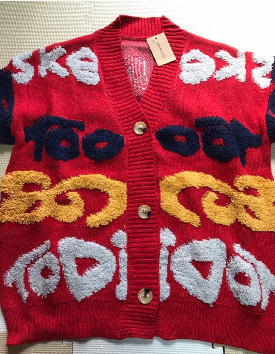 レディース 服 アウター ニットセーター カーディガン ジャケット オシャレ 可愛い 冬服 トップス 韓国ファッション 赤 レッド