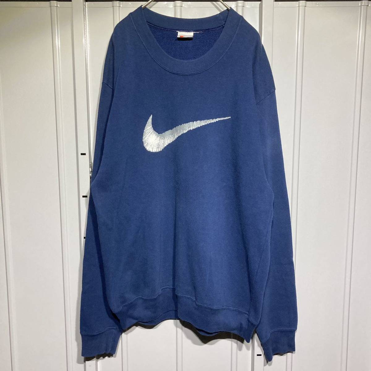 古着/人気/NIKE/90s/銀タグ/ビッグロゴ/スウェット/ネイビー/L Yahoo 