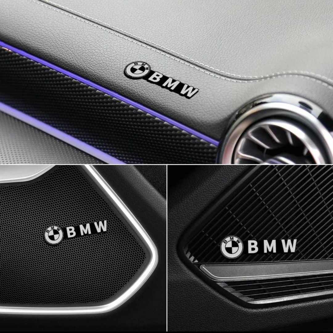 【少し訳有】BMW メタルエンブレム ステッカー　【4個】BMWエンブレム　ロゴシール　スピーカーエンブレム　ロゴエンブレム　ミニ
